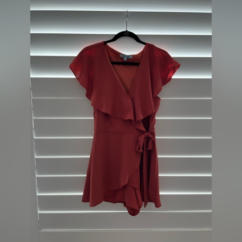 Rust Flowy Romper - Picture 2 of 4